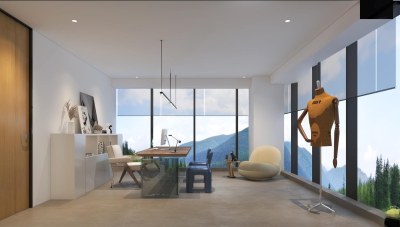 现代经理办公室3D模型下载